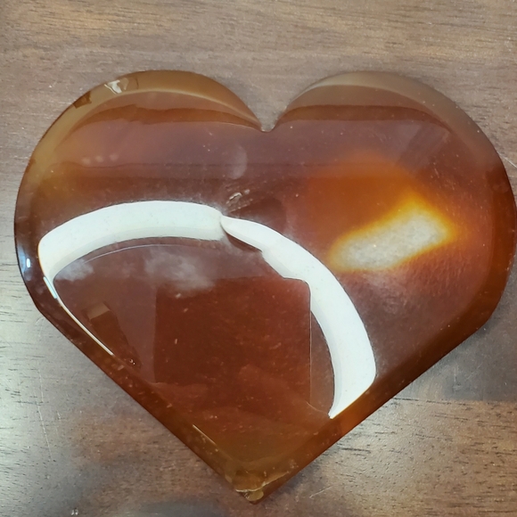 Large Carnelian Crystal Heart With Druzy - Picture 9 of 12